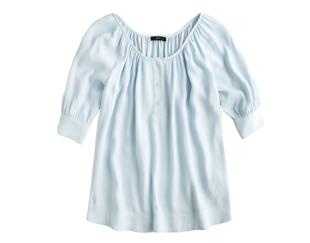New J.Crew Womens Light Blue Drapey Scoopneck Blouse M NWT